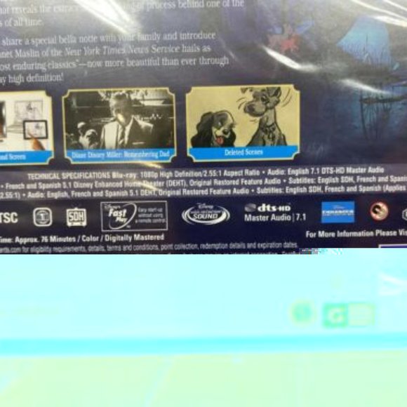 New Blu Ray + DVD Kids Movie Disney Lady and The Tramp Diamond Edition 2 Disc - Picture 4 of 4